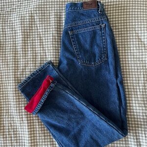 L.L. Bean fleece lined straight leg relaxed jeans size 6 regular.